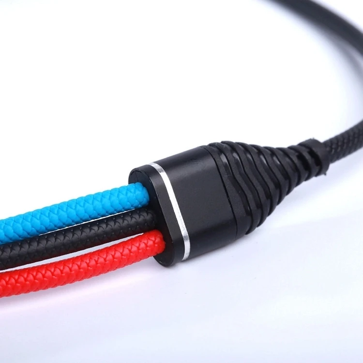 high quality 3 in 1 usb android braided spring data charging cable - ANKUX.COM