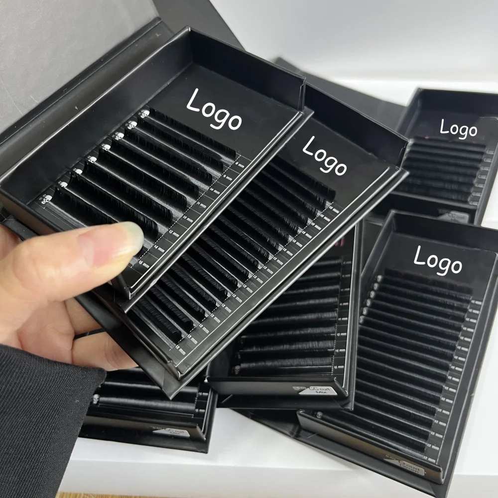 Soft Cashmere Eyelash Tray 0.03 05 07 15mm Dark Matte Black CC D Individual Volume Lash Extension Tray