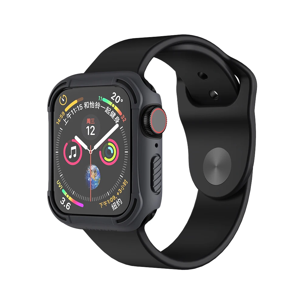 

HD clear tempered glass screen protector + drop resistance PC+TPU case for apple watch 38/40/42/44 mm
