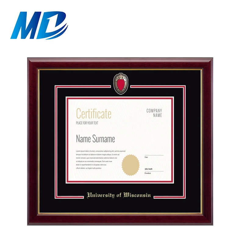 Brown Diploma Frame Black Red Matting With Embossed Seal/ University Souvenir Buy Diploma