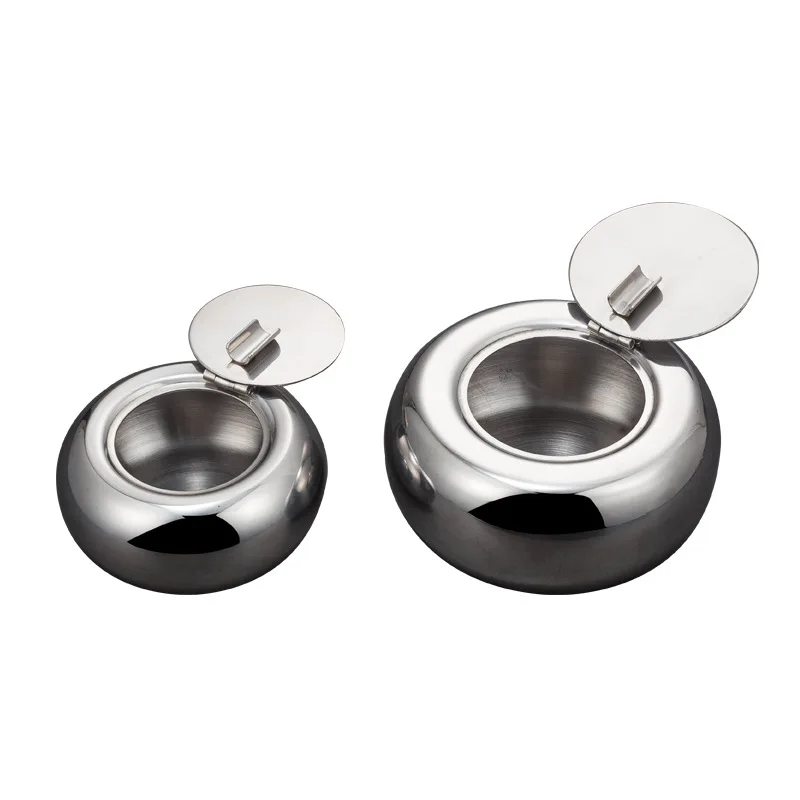 

Factory wholesale stainless steel round ashtray drum metal soot cup gift home hotel office supplies ashtray