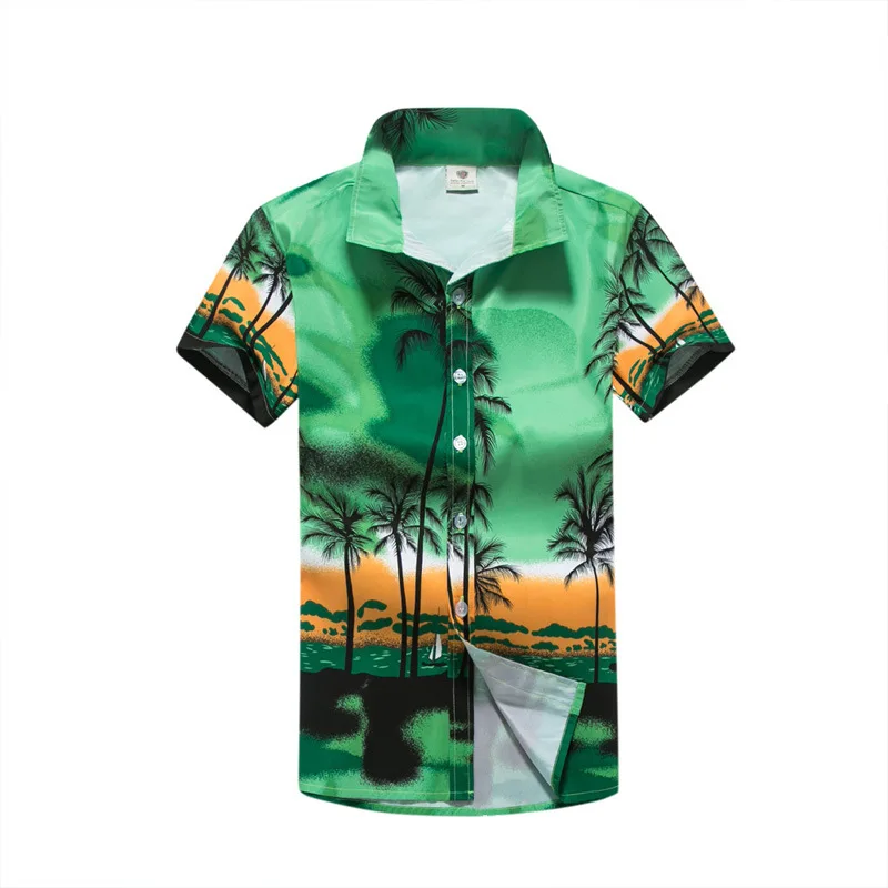 

High Quality Button Down Tops Blouses Shirts Summer Camisa Masculina Custom Hawaiian Shirts For Men