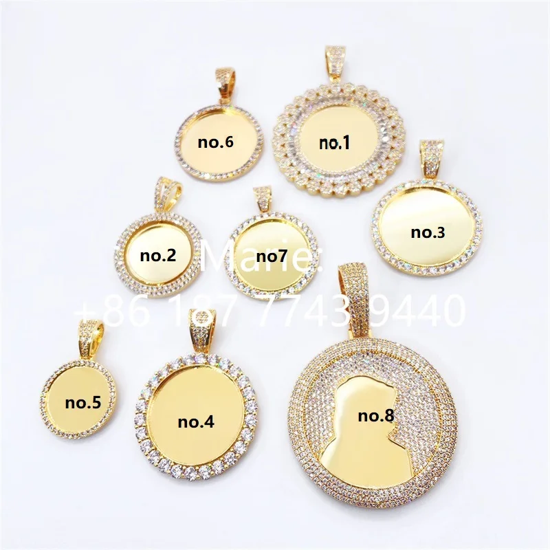 

hot sale pendant s925 gold plated with moissanite diamond custom frame pendant meaningflu pandant