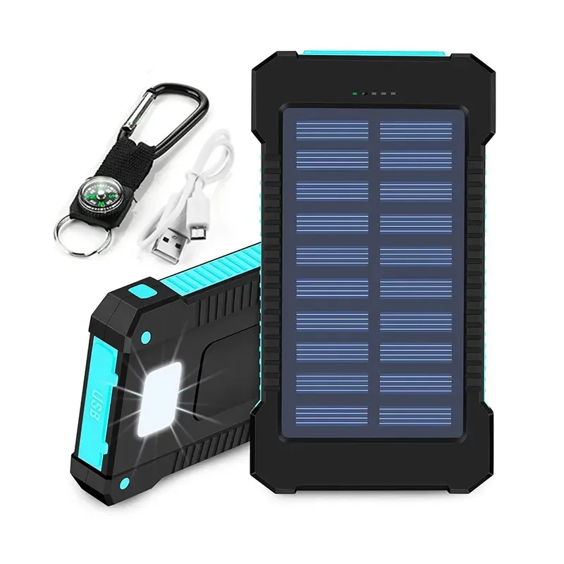 

Custom Factory hot sale fast charging solar power bank emergency powerbank dual ports with price power banks for smart phones