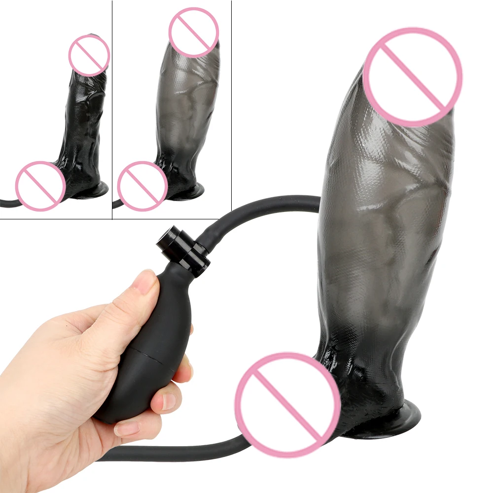 

2021 New Realistic Penis Huge Inflatable Dildo Sex Toys For Women Sex Products Anal Plug Suction Cup Pump Big Butt Plug%