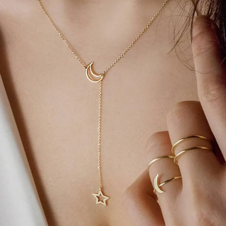 

custom jewelry fashion babygirl gold plated moon pendant necklaces, Picture