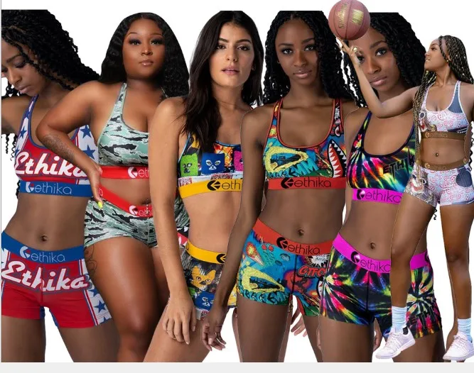 

2021 printed new arrive biker women shorts set sleeveless two piece set running sportswear women jogging set, Custom choose