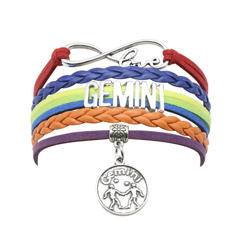 

Hot Selling Popular Styles Unique Zodiac Charm Bracelet For Boy and Girl Handmade Colorful Rope Weave Bracelet Classic Jewelry