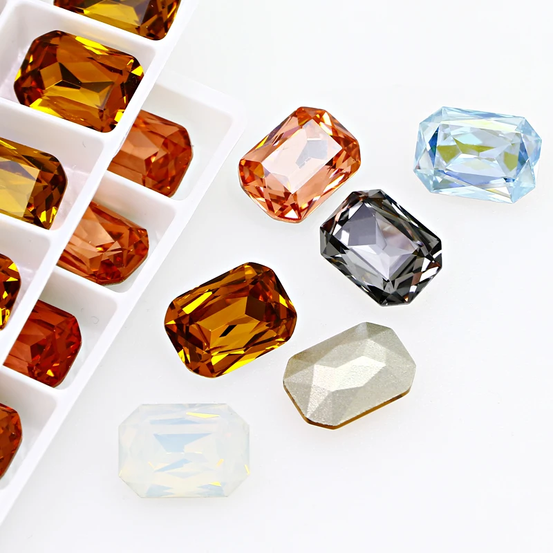 

Dongzhou factory price fancy stone stone octagon glass beads low price for outlet crystal beads for nail art diy accessories