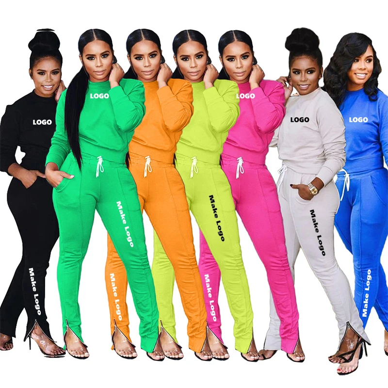 

New design women clothing womens tracksuits 2 piece set custom sweatsuits with logo matching sets