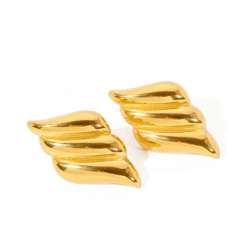 

Women's Unique Earrings Jewelry Fashion 18K Gold Plated Stainless Steel Hypoallergenic Stud Earrings 2023