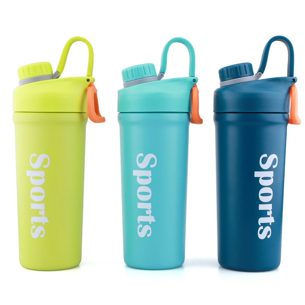 

2020 NEW Custom Double wall Vacuum Stainless Steel Insulated Protien Shaker Cup Bottle Custom Logo 800ML 600ML, Customized color