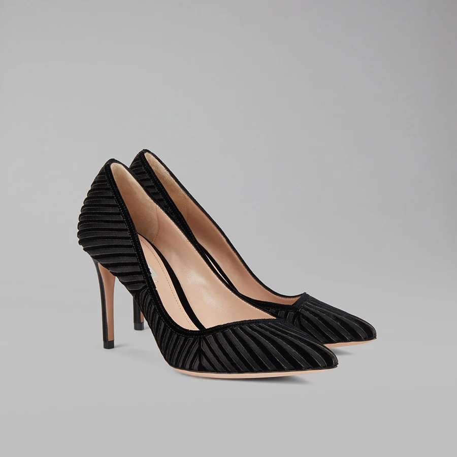 black velvet court shoes