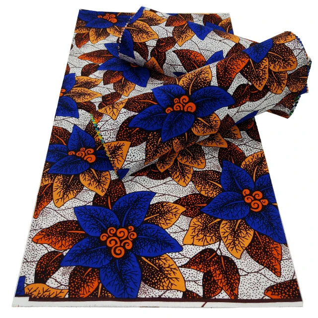 

Wholesale Veritable African Fabric Wax Print Batik 100% Cotton Fabrics 6 Yards/pcs For Garment