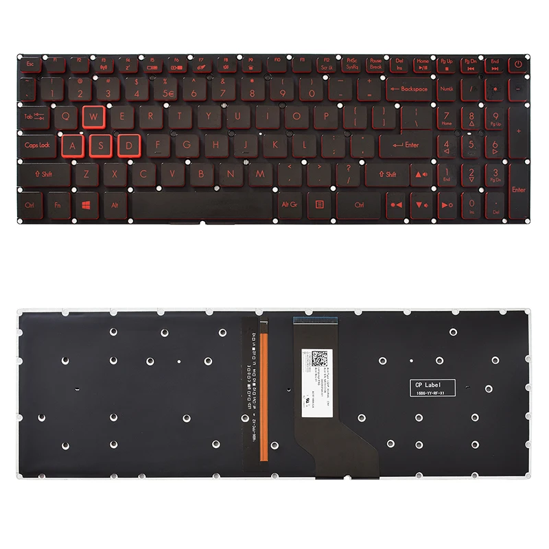 

US Laptop Backlit Keyboard for Acer Nitro 5 AN515-31 AN515-41 AN515-42 AN515-51 AN515-52 AN515-53 N16C7 N17C1 Without Frame, Black