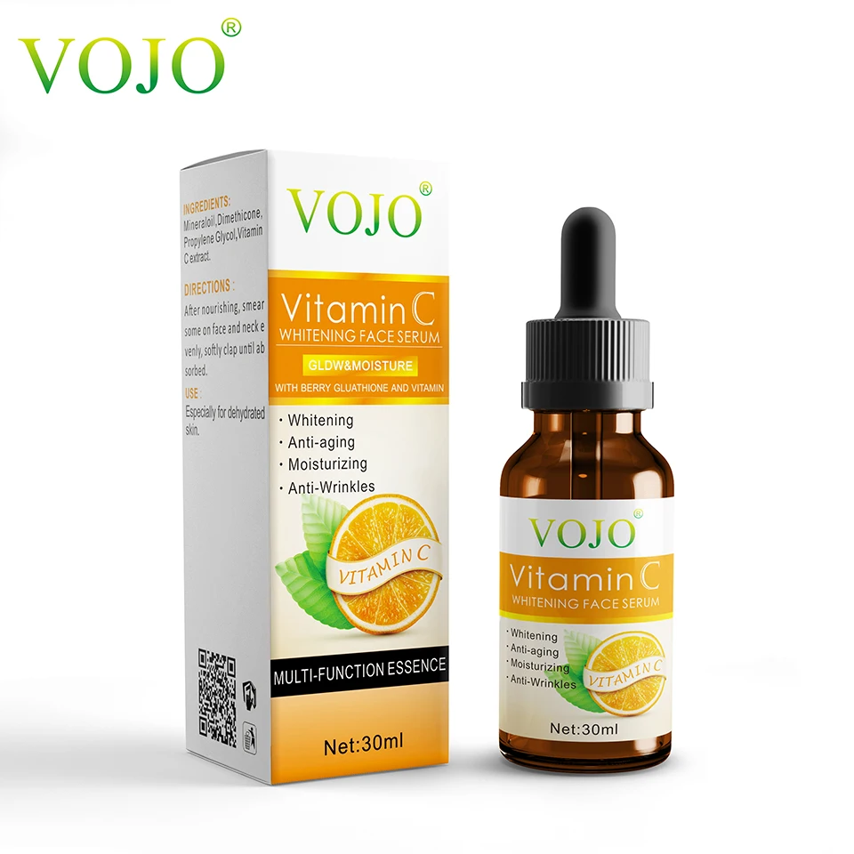 

VOJO Organic Face Skin Vitamin C Serum Private Label Hyaluronic Acid Plant Extract VC Extract Face Lift Beauty Care Herbal 30ml