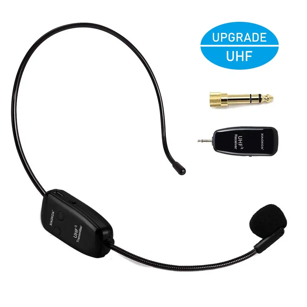 

Xiaokoa UHF Wireless Head Headset Microphone 2 In 1 Handheld Portable MIC Voice Changer Amplifier