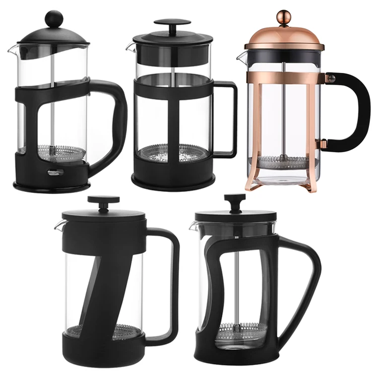 

Eco-Friendly New Design Custom Prensa Francesa High Borosilicate Portable Glass French Press Coffee Maker