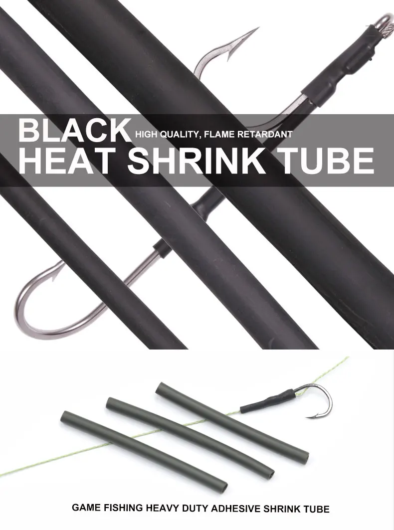 10pcs Rig Making Heat Shrink Tubes Carp Fishing Rig Shrink Tube Hook Shank Hair Terminal Rig Walmeck 