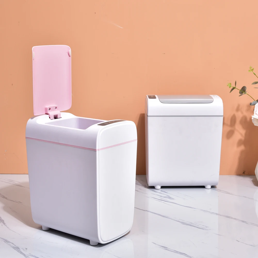 

Hot Selling New Intelligent 10L USB Charge Battery Household Automatic Trash bin Touchless Smart Dustbin, Pink, grey, blue