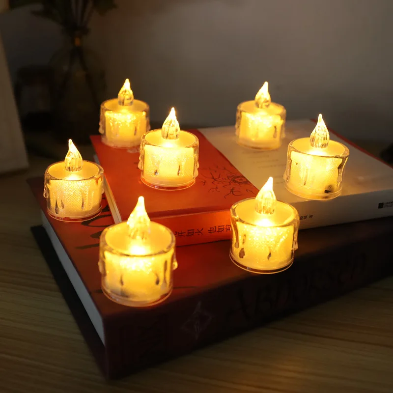 2021 New Transparent Case LED Candle Flickering Home Decoration Led Candels Tealight Sets Candlelight Dinner Romance Led Bougie