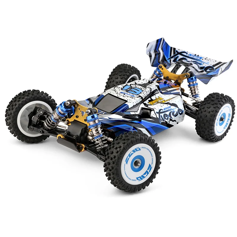 

NEW 2021 Wltoys 124017 Race Car 1/12 4WD Brushless Car Alloy Metal Chassis 75KM/H Desert Truck Crawler Radio Control RC Electric, Blue