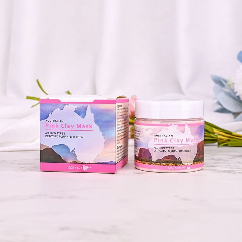 

Private Label Wholesale Beauty Skin Care Vitamin A Rose Scent Aloe Vera Extract Whiten Scrub Pink Clay Mask