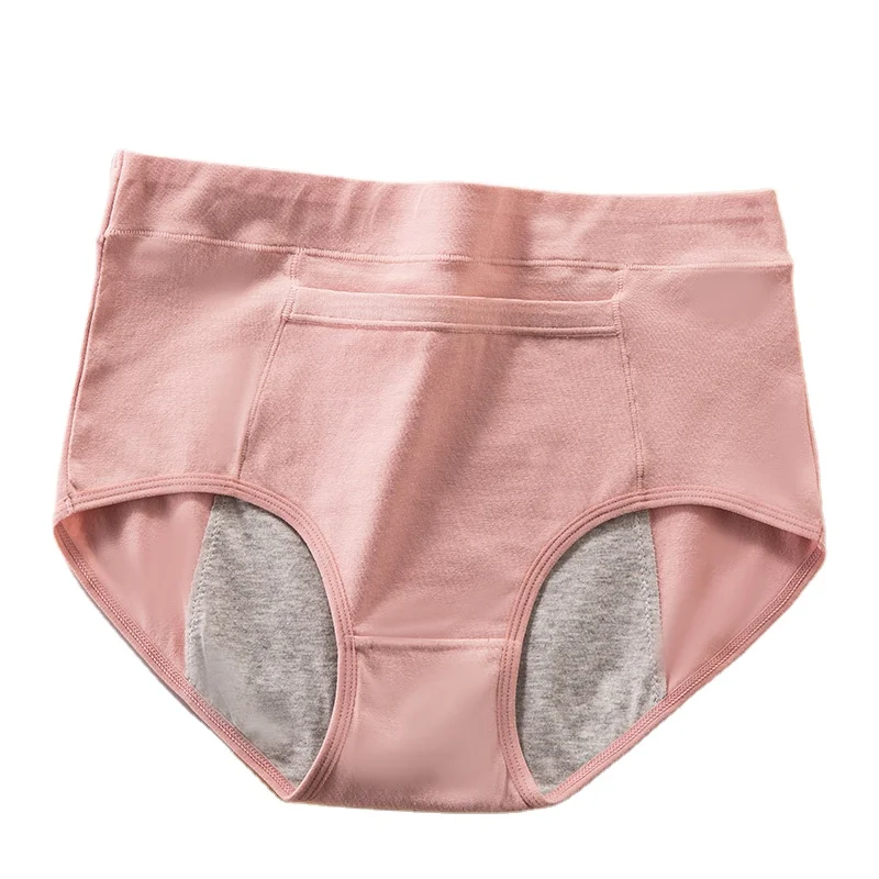 

Dropshipping 4 Layers Menstrual Pants Underwear Cotton Waterproof Briefs Leak Proof High Waist Women's Period Panties