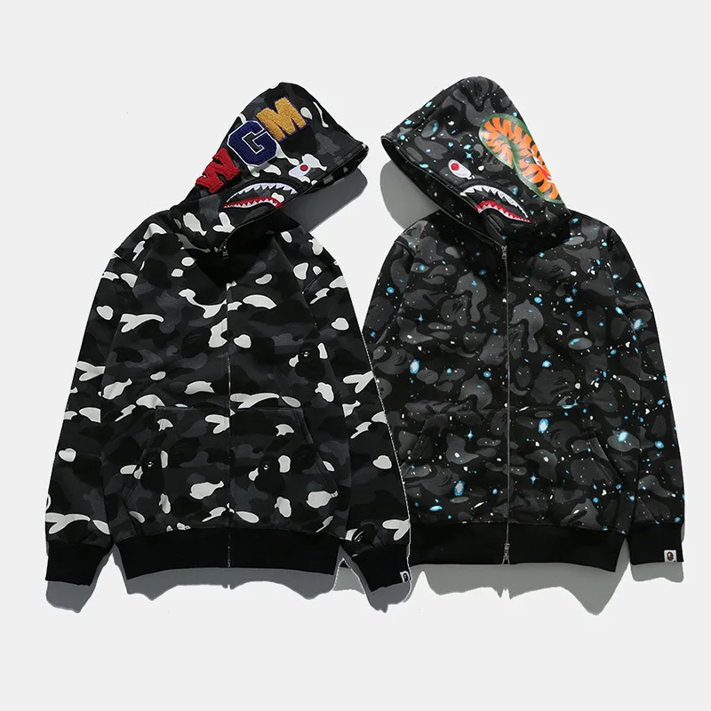 

2021 Cheap bathing ape jacket all over print hoodie cotton hoodies unisex, Customized colors
