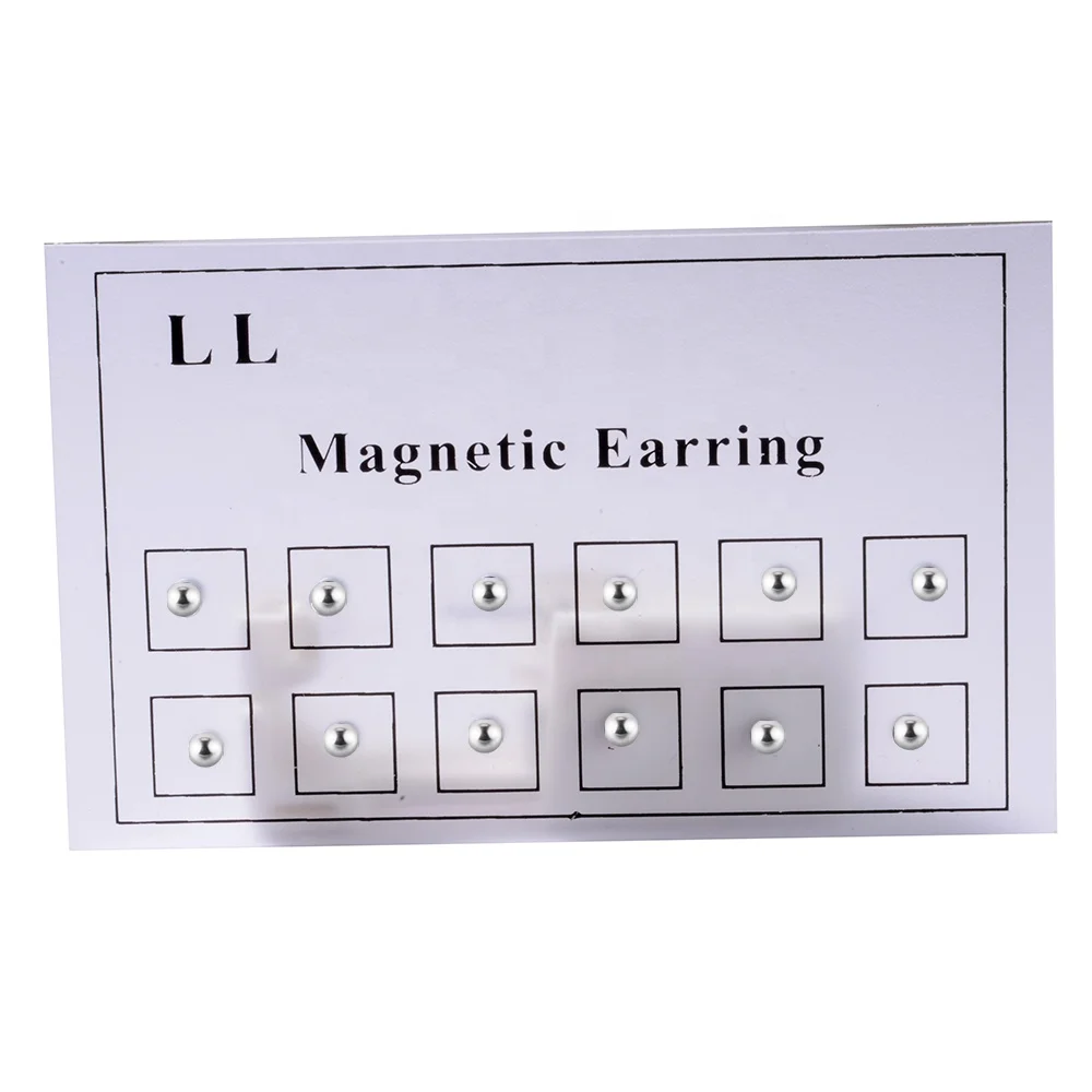 

12pcs/Set Silver Balls Earring Fake Cheater Non Pierced Magnet Lip Labret Stud Nose Ring Jewelry Magnetic Earring