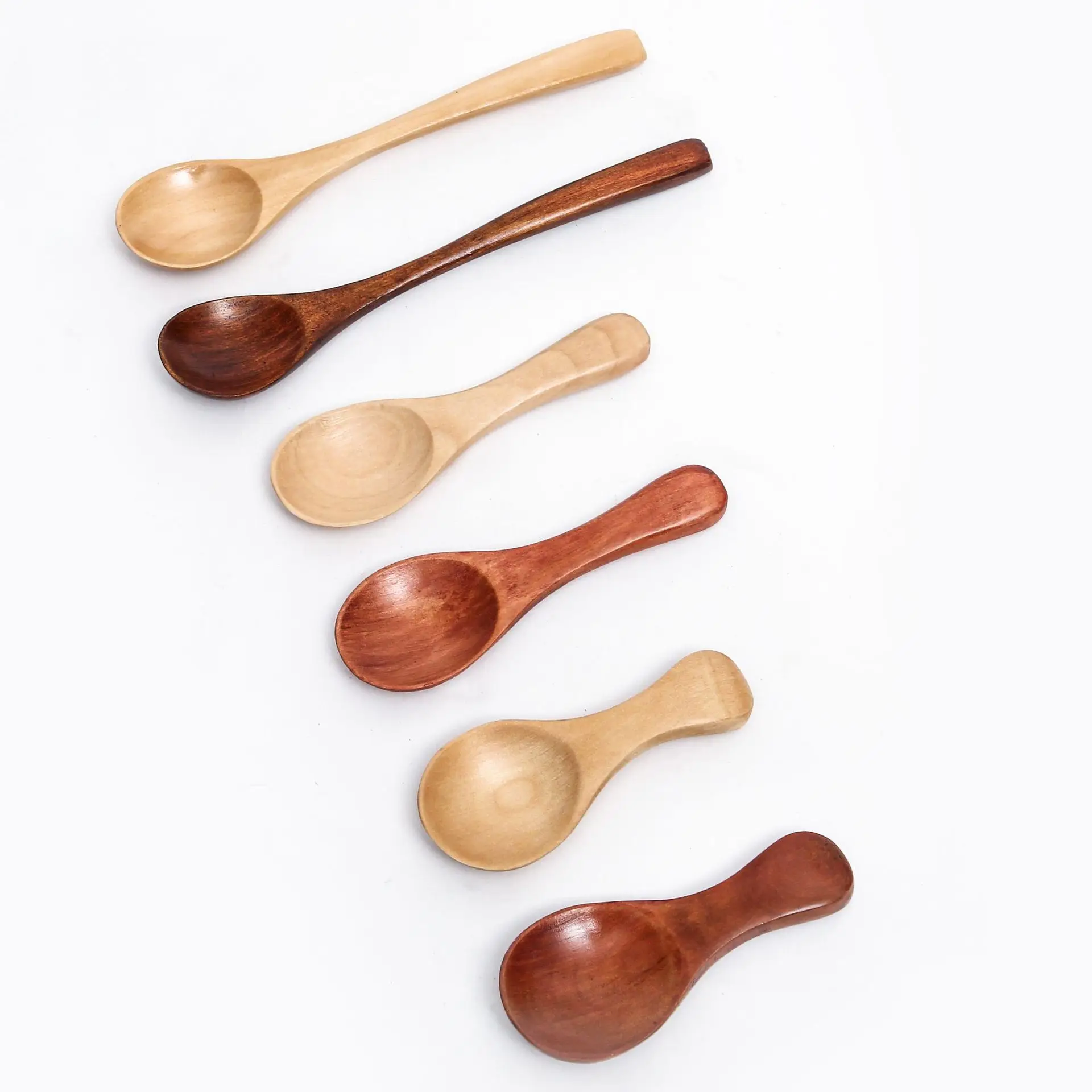 

Eco Friendly Mini Baby Eating Spoon Wood Scoop Small Wooden Honey Teaspoon Cooking Condiments Spoons Soup Tasting Spoon