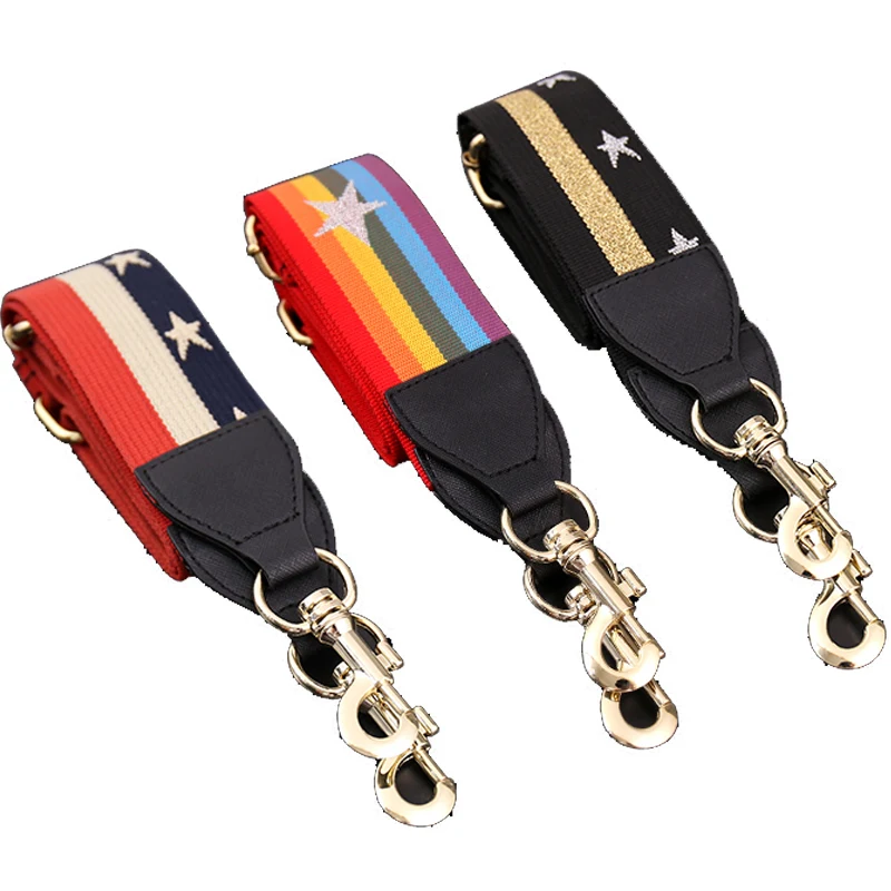 

Customized With Canvas Bag Rainbow Wide Shoulder Strap Crossbody Accessories Adjustable Leather