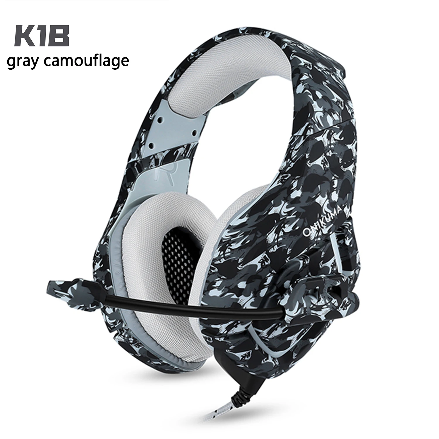 

Wholesale Army Camouflage VR Gaming Headset K1B Gaming Headphone with Mic Led Light from Factory