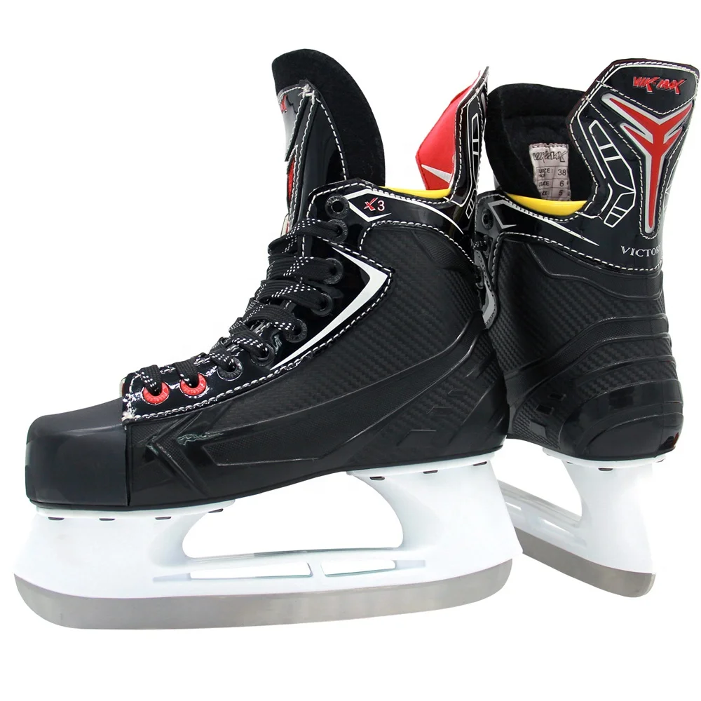 

Vikmax brand Adult ice rental field hockey skates shoe, Black