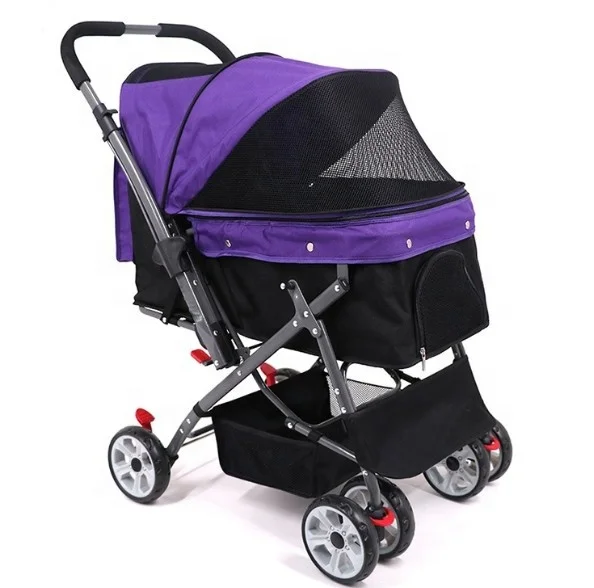 

New Style 4 Wheel Travel Folding Carrier Pet Stroller Pet Cart Pet Trolley, As picture