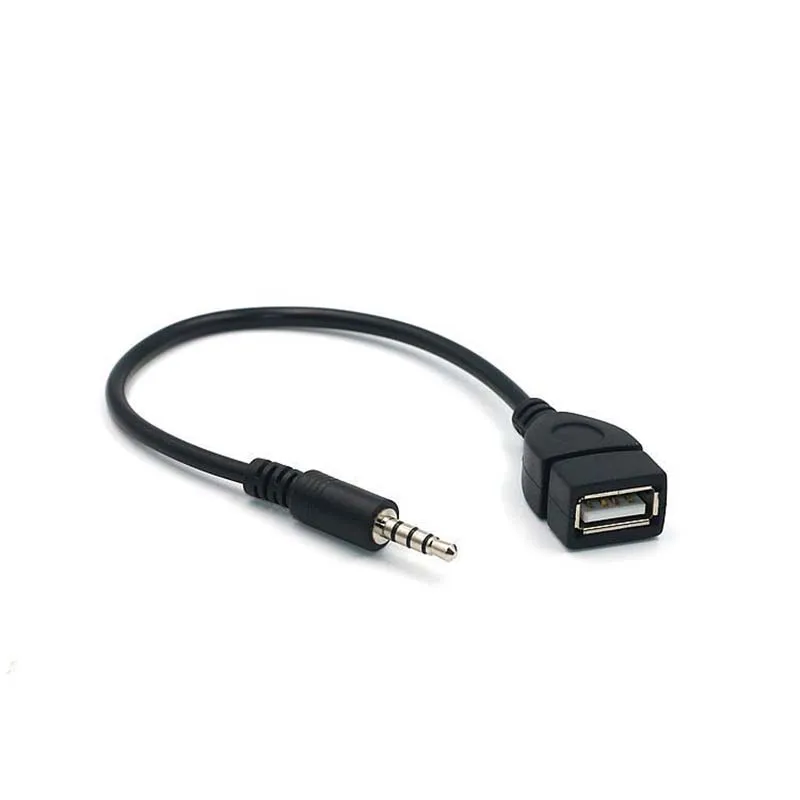 Cantell 3.5mm Male Audio AUX Jack to USB 2.0 Female OTG Adapter Cable 20CM