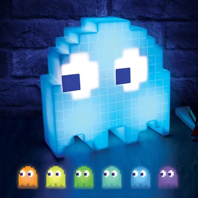 Pac-man pixel vs. Pac-Man-ghost colorful color changing atmosphere music table lamp LED night light