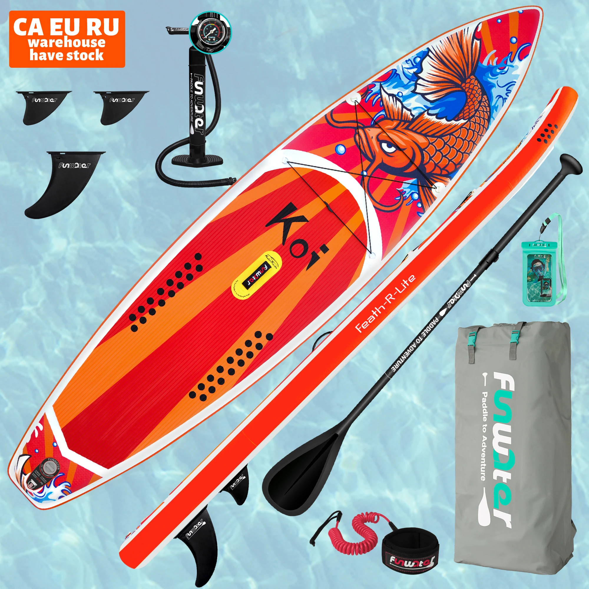 

FUNWATER Dropshipping OEM 11'6" Portable Surfboard Stand Up Paddle Board gonflable paddle surf board inflatable tabla de sup