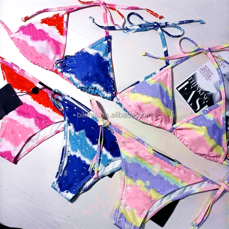 

Custom Luxury Two Piece Designer Swimsuits Famous Brands Swimwear Manufactures Vendor Name Brand Women Bikini, Picture showed