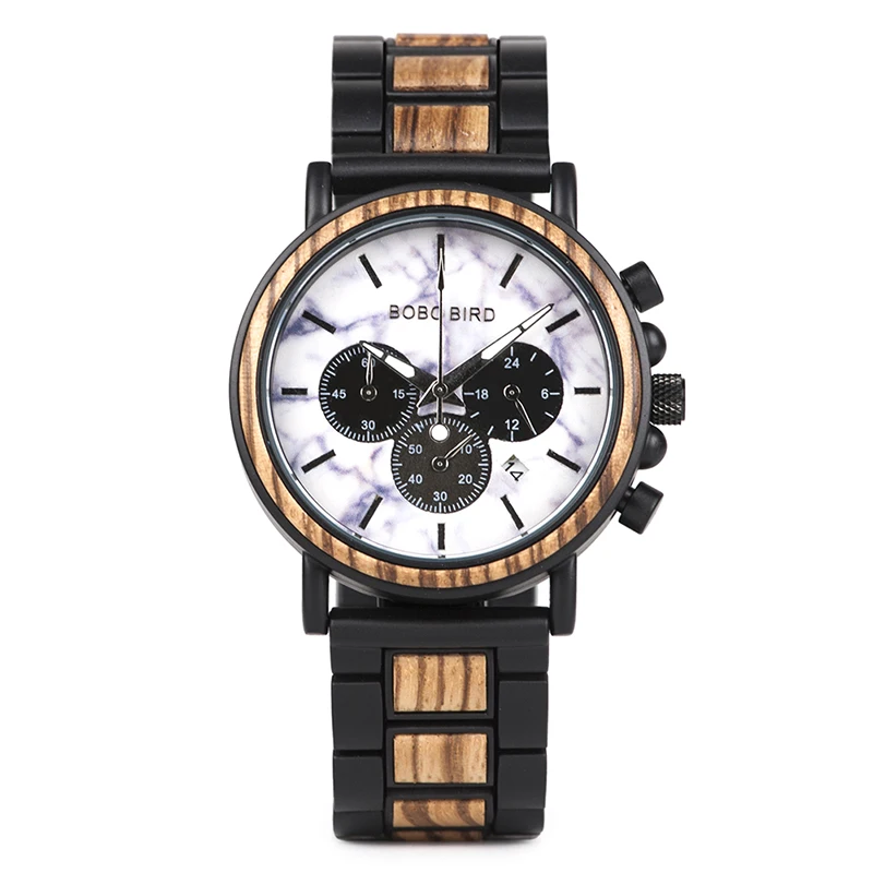 

BOBO BIRD Best selling Wooden Watches Chronograph Quartz Watch Luminous Men Wrist Watches with Custom Logo