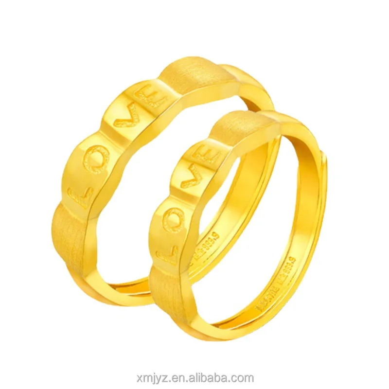 

Wedding Men And Women Couples Love Gold Rings Couple Models Imitating Vietnam Sand Gold-Plated Fashion Valentine's Day Ring