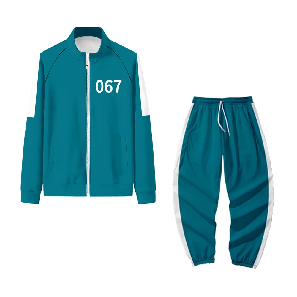 

Custom Squid Game Sweater Clothes 067Jacket Custom Plus Size Outfits Tracksuit Costumer Track Suit Coat 2 Two Piece Set Joggers, Picture