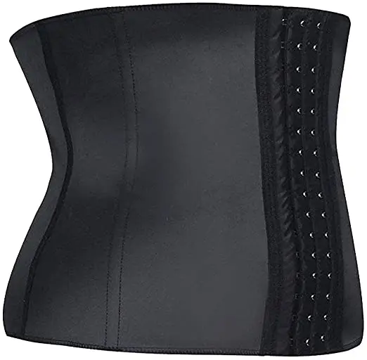 

New & Original 9 steel bone latex waist trainer boned bodyshaper waist trainer corset, Balck