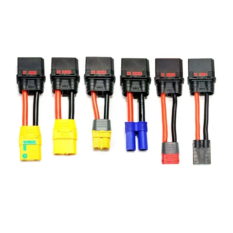 

QS8 Anti spark Connector Male QS8-S to Female XT90 XT60 EC5 EC8 TRX Deans T Plug Adapter Cable For RC UAV Drone Battery Charger