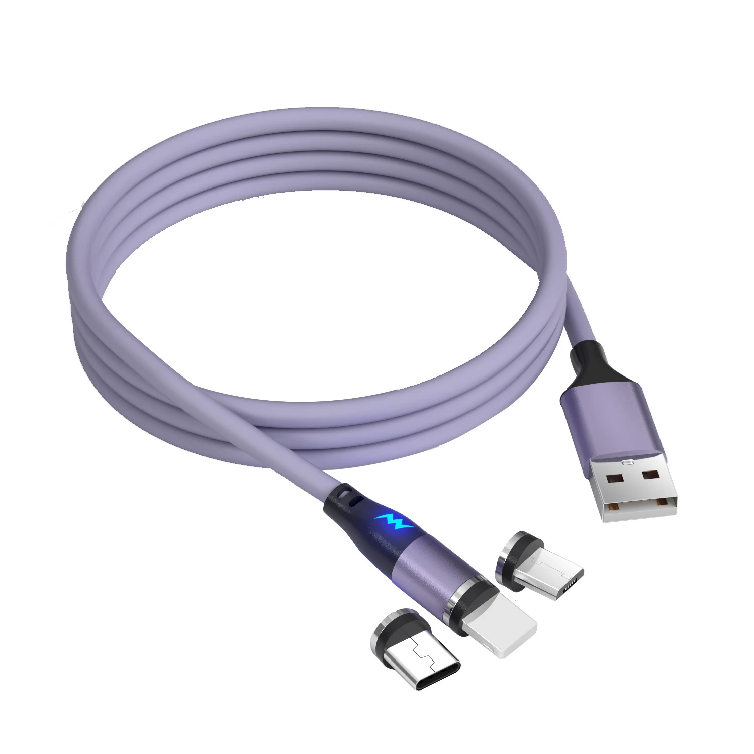 

Magnetic Mobile Phone USB Cable 3in1 Fast charger cable 3 in 1 charging 360 degree rotation magnetic usb cable