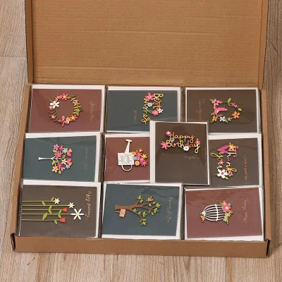 
Vintage woodcarving patch greeting card promotional thank you card decorating birthday cards 