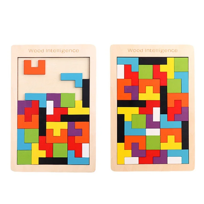 

Colorful 3D Puzzle Wooden Tangram Math Toys Magination Intellectual Learning Play Jigsaw Education Toys Logical Thinking Puzzles