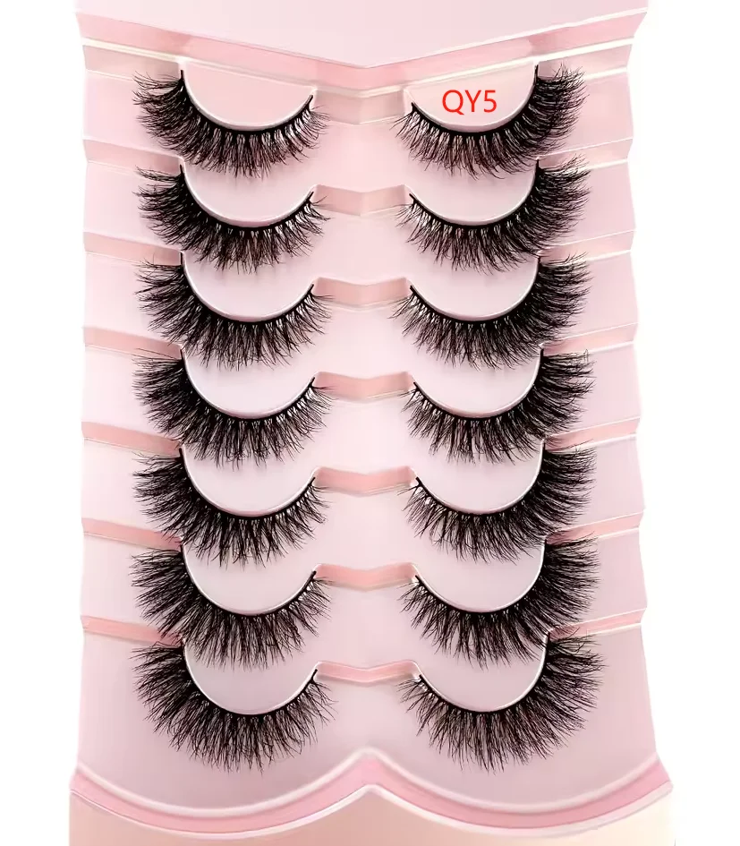 NEW 7pairs False Lashes Thick Long False Eyelashes Dramatic Lashes 3D Faux Mink Eyelashes Wholesale Full Strip Lashes Makeup