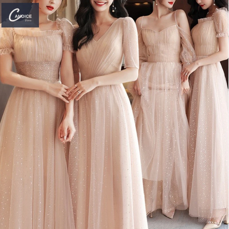 

Candice Bridesmaid wear pink prom dresses evening women clothing wedding party dress evening