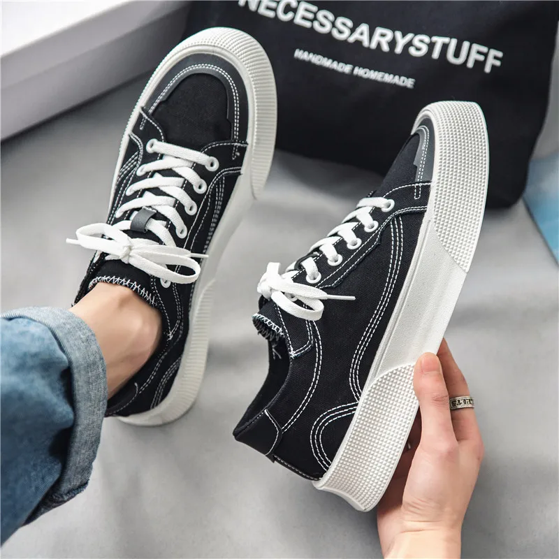 

Hot Selling Durable Hard Wear Canvas Trendy Men Stylish Sports Shoes Fashion Breathable Mens Casual Skateboarding Shoes, White